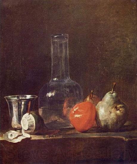 jean-Baptiste-Simeon Chardin Still Life with Glass Flask and Fruit France oil painting art